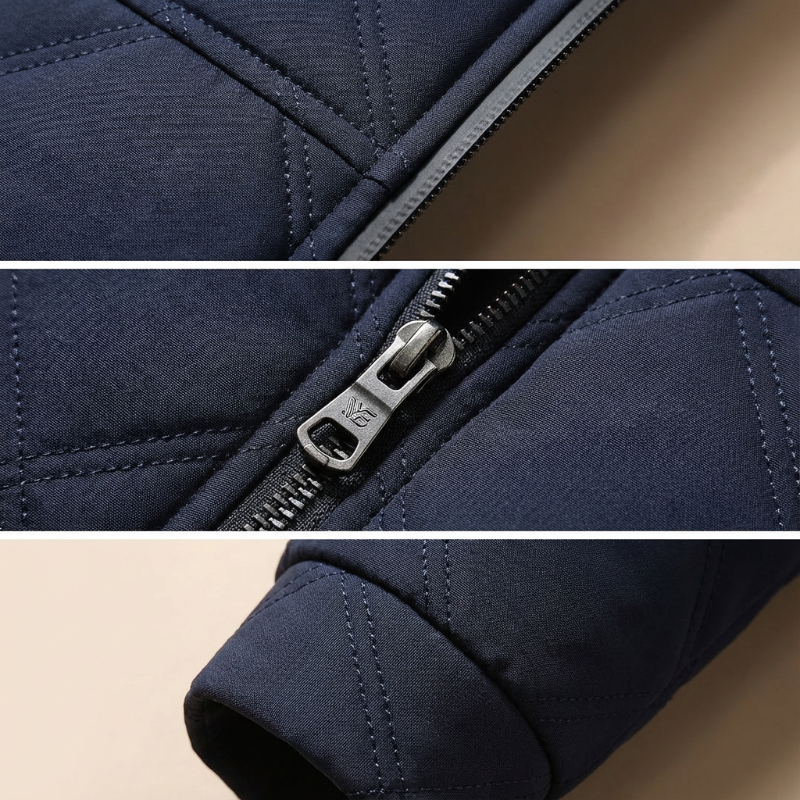 Herren-Winterjacke mit Plüschfutter und Kapuze