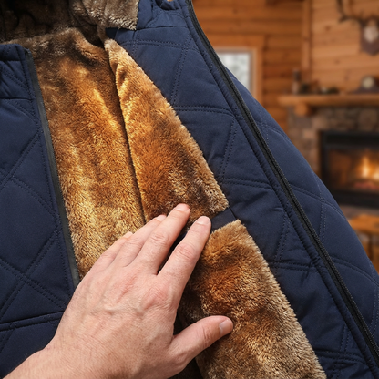 Herren-Winterjacke mit Plüschfutter und Kapuze