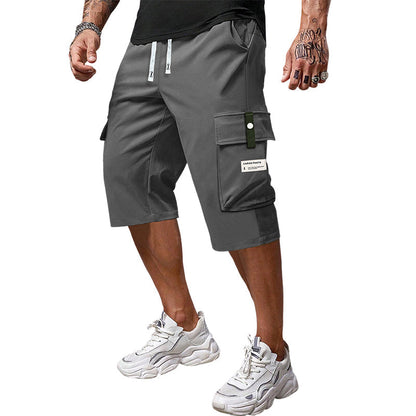 Lässige 3/4-Cargo-Hose für Herren mit Kordelzug