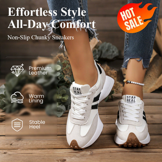Damen-Freizeitschuhe, rutschfest, klobige Sneakers