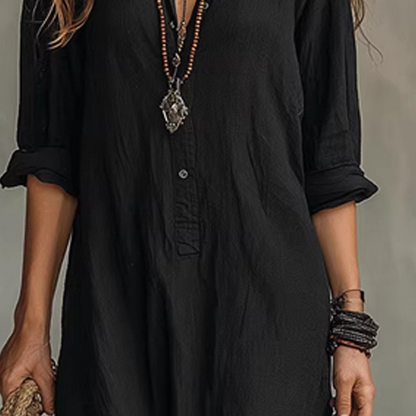 Lässiges, locker sitzendes Maxikleid mit Schlitz vorne