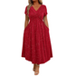 Elegantes Damenkleid mit V-Ausschnitt und gedrehter Vorderseite