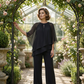 🔥Solange der Vorrat reicht 40 % Rabatt!🎉Eleganter Zweiteiler: Bluse mit asymmetrischem Saum & weite Hose