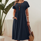 💎 -60% AUF DAS FALTENKLEID! 💎 Kurzarm, Mit Taschen & Aus Leichter Baumwoll-Leinen-Mischung – Perfekt für den Sommer