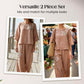 2-teiliges Set aus besticktem Baumwoll-Leinen im Vintage-Stil