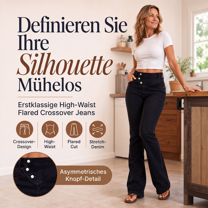 📢🎉50%Rabatt!!!🛍️✨Taillenhohe asymmetrische Crossover-Jeans für Damen