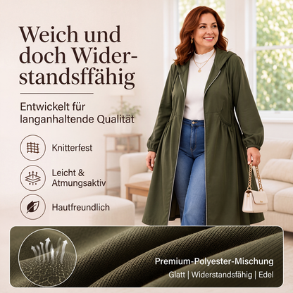 💎 Bestseller – Legere, mittellange Kapuzenjacke für Damen in lockerer Passform🧥