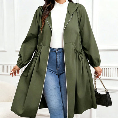 💎 Bestseller – Legere, mittellange Kapuzenjacke für Damen in lockerer Passform🧥