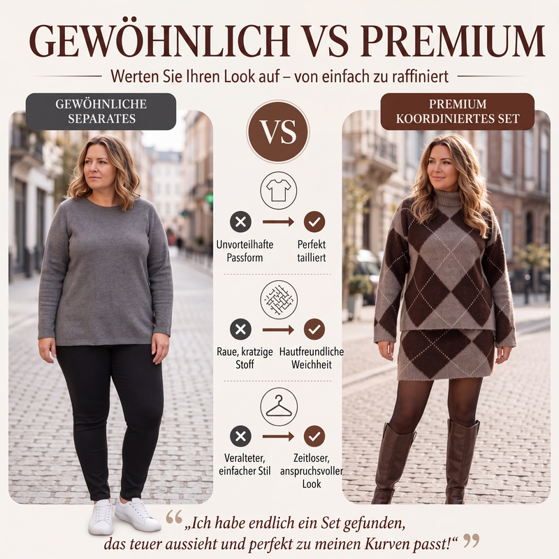 🧶💎 Bestseller – Damen-Argyle-Set – bequem und stylisch