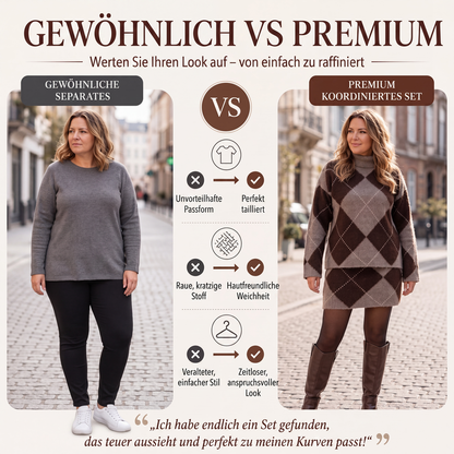 🧶💎 Bestseller – Damen-Argyle-Set – bequem und stylisch