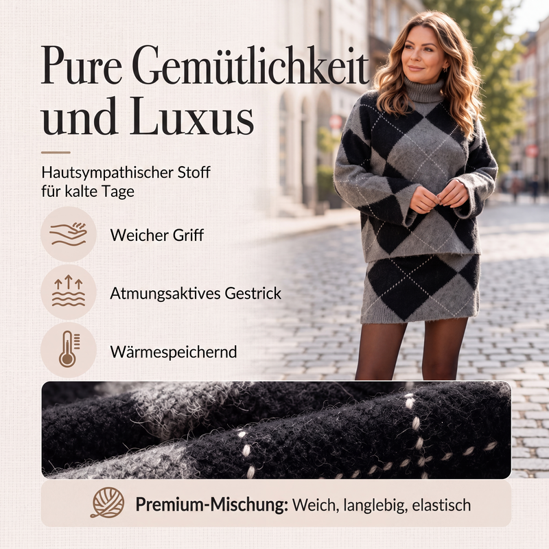 🧶💎 Bestseller – Damen-Argyle-Set – bequem und stylisch