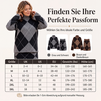 🧶💎 Bestseller – Damen-Argyle-Set – bequem und stylisch