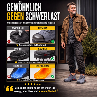 Sicherheitsschuhe für Herren mit Stahlkappe, sturzsicher
