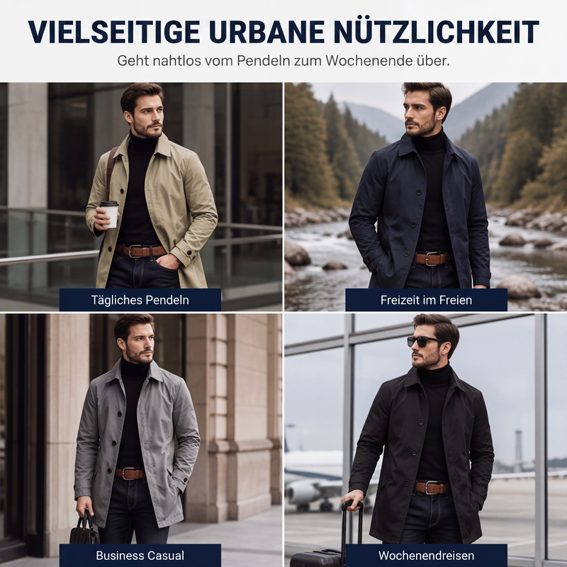 🔥 3.000 Stück in nur 2 Tagen vergriffen – jetzt neu aufgelegt! Wasserdichter mittellanger Trenchcoat für Herren 🚀 Kostenloser Versand