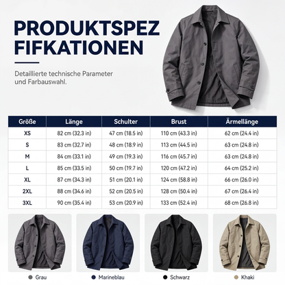 🔥 3.000 Stück in nur 2 Tagen vergriffen – jetzt neu aufgelegt! Wasserdichter mittellanger Trenchcoat für Herren 🚀 Kostenloser Versand