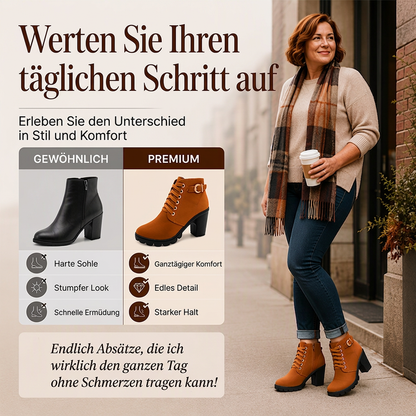 🔥 50% Rabatt – Nur heute👖 Damen Vintage Stiefeletten mit Blockabsatz
