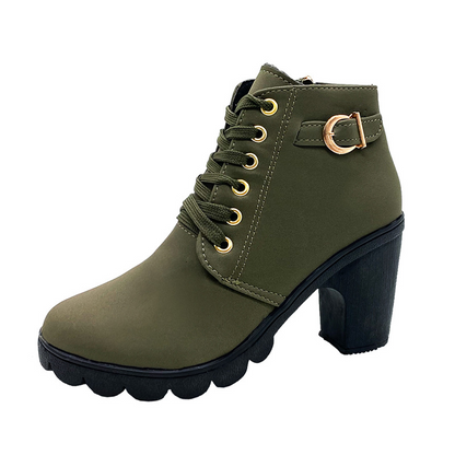 🔥 50% Rabatt – Nur heute👖 Damen Vintage Stiefeletten mit Blockabsatz