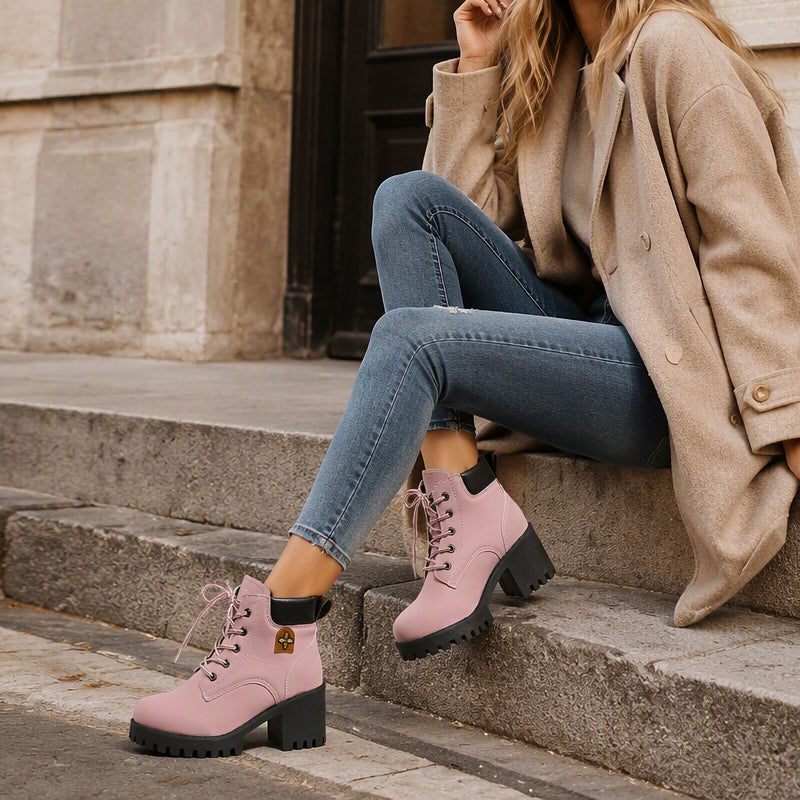 ⚡ Blitzdeal: 50% Rabatt ⚡Damen Winterstiefel mit klobigem Blockabsatz
