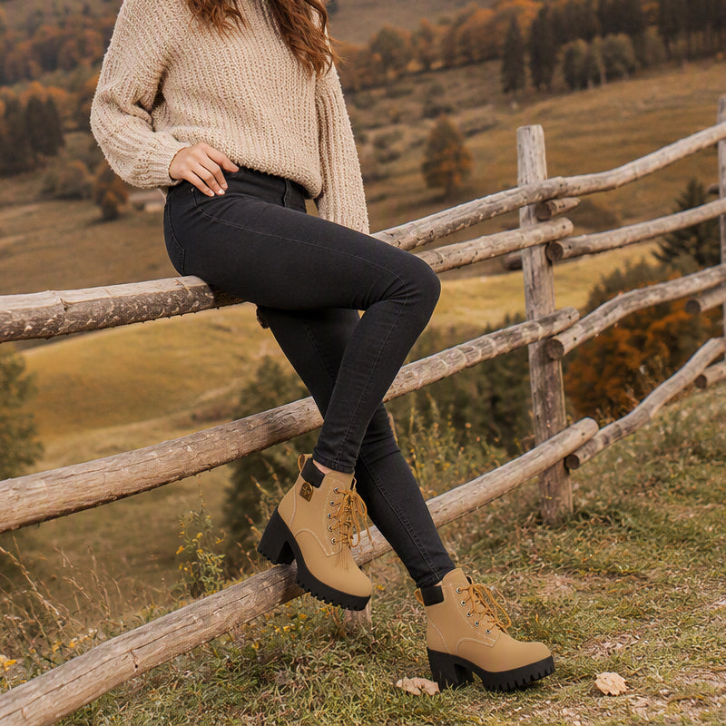 ⚡ Blitzdeal: 50% Rabatt ⚡Damen Winterstiefel mit klobigem Blockabsatz