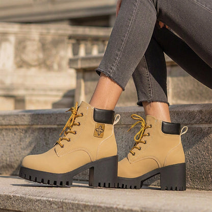 ⚡ Blitzdeal: 50% Rabatt ⚡Damen Winterstiefel mit klobigem Blockabsatz