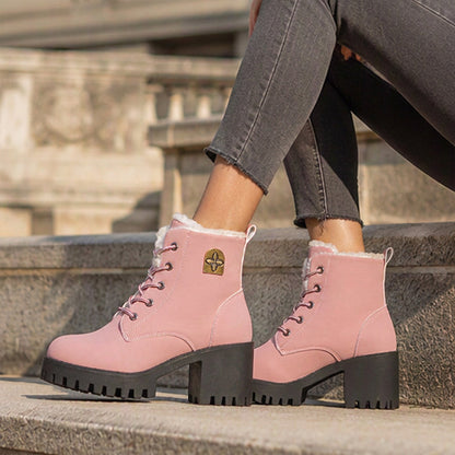 ⚡ Blitzdeal: 50% Rabatt ⚡Damen Winterstiefel mit klobigem Blockabsatz