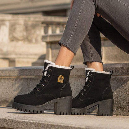 ⚡ Blitzdeal: 50% Rabatt ⚡Damen Winterstiefel mit klobigem Blockabsatz