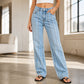 📢🎉50%Rabatt!!!🛍️✨Damen-Stretch-Weitbeinjeans mit roher Kante