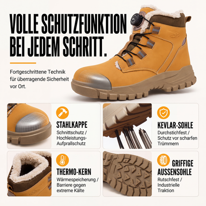 🔥 50% Rabatt – Nur heute💥 Warme Sicherheitsschuhe für Herren mit Stahlkappe, stoßfest für den Winter