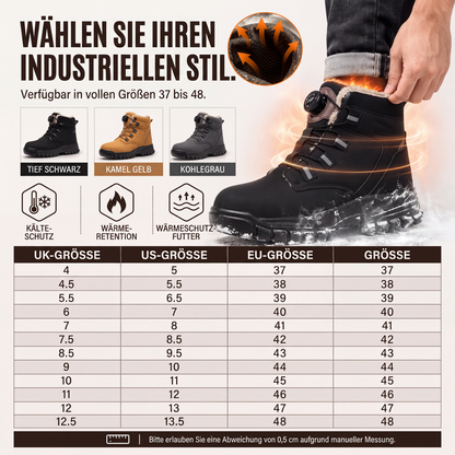 🔥 50% Rabatt – Nur heute💥 Warme Sicherheitsschuhe für Herren mit Stahlkappe, stoßfest für den Winter