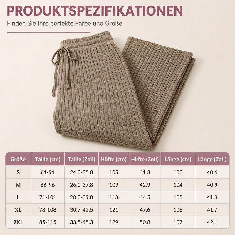 📢🎉50%Rabatt!!!🛍️✨Gerippte Damen-Weithosen aus Strick