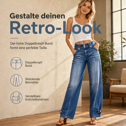 👖 50% Rabatt | Optisch längere Beine & entspannter Retro-Style – High-Waist Wide-Leg Jeans
