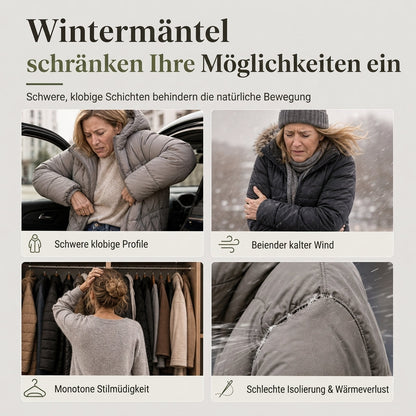 📢📢50%Rabatt!!!🎉✨Wendbare, wattierte Slim-Fit-Mantel mit Kapuze