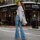 🔥Beliebtes Produkt ！✨Damen High-Waist Destroyed Flare Jeans