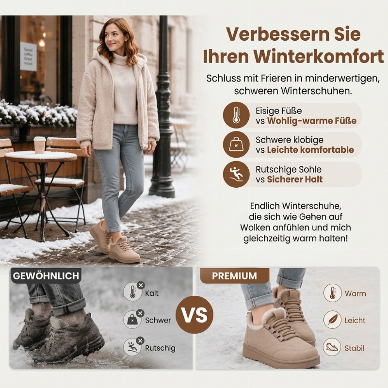 📢📢50%Rabatt!!!🎉⌛ Nur solange Vorrat reicht – danach regulärer Preis! Damen-Plüschgefütterte rutschfeste Schneestiefel