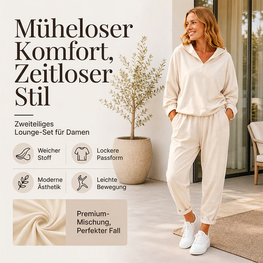 Damen-Set aus Kapuzen-Sweatshirt und Loungebhose