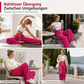 Damen High Waist Weite Bein Jogginghose mit gebogenen Nähten und Taschen