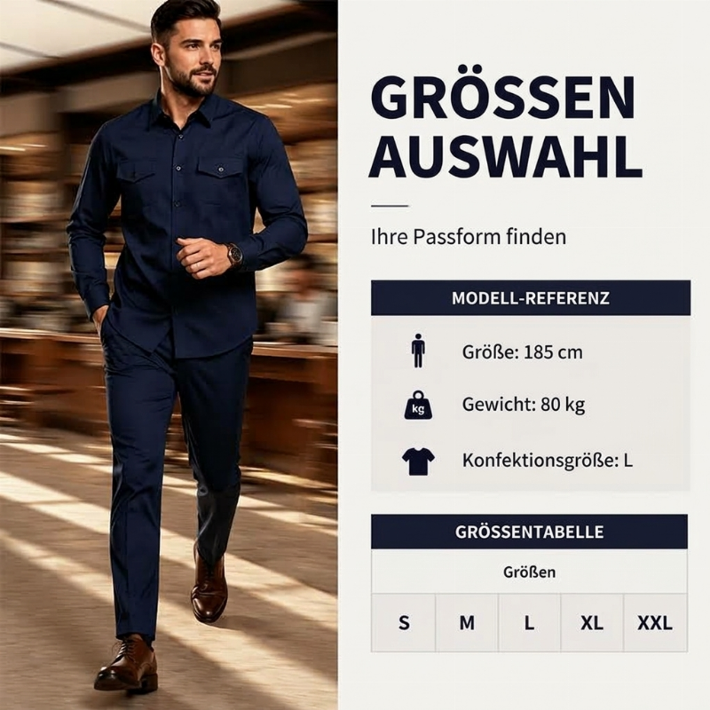 📢🎉50%Rabatt!!!🛍️✨Herren Zweiteiler-Set aus Polyester, bestehend aus Hemd und Hose