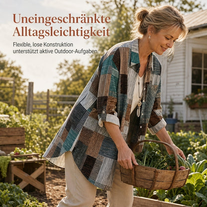 💎👕 Bestseller – Lässiges Karohemd mit Patchwork – bequem und knitterfest