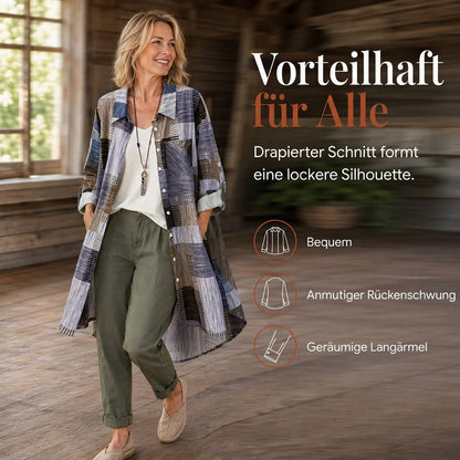 💎👕 Bestseller – Lässiges Karohemd mit Patchwork – bequem und knitterfest