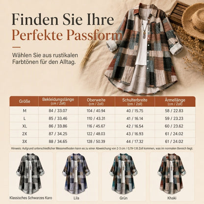 💎👕 Bestseller – Lässiges Karohemd mit Patchwork – bequem und knitterfest