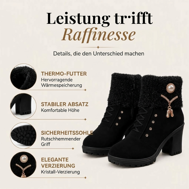Dicke, warme Stiefel mit Blockabsatz für Damen