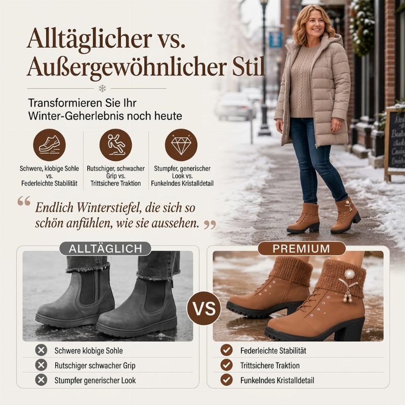 Dicke, warme Stiefel mit Blockabsatz für Damen