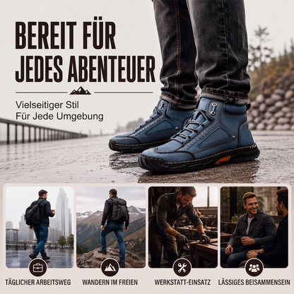 Robuste PU-Lederstiefel im Vintage-Stil für Herren