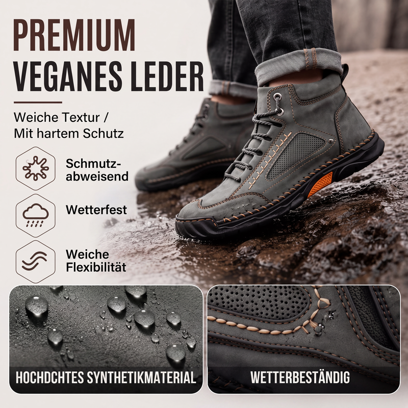 Robuste PU-Lederstiefel im Vintage-Stil für Herren