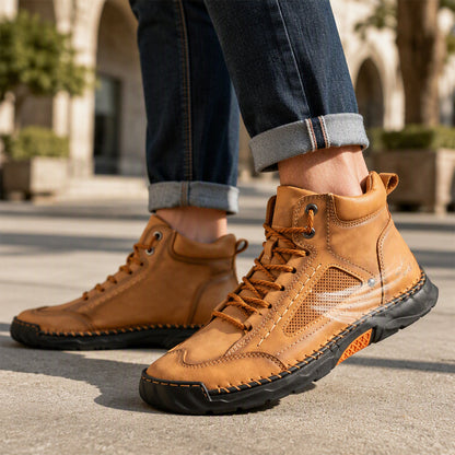 Robuste PU-Lederstiefel im Vintage-Stil für Herren