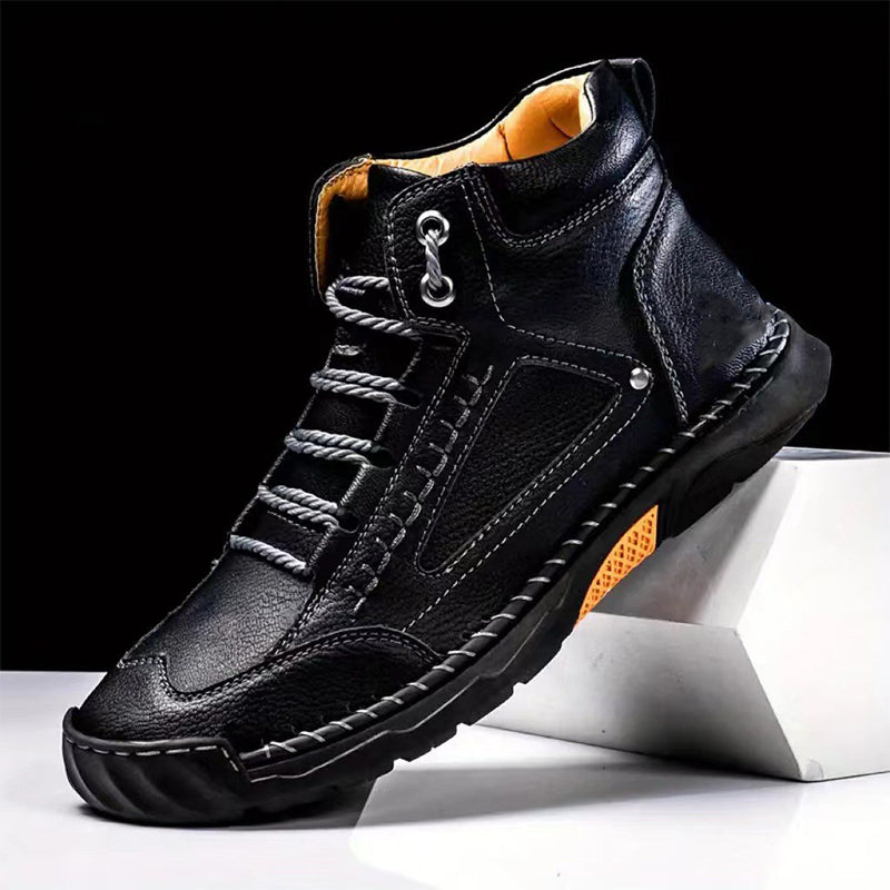 Robuste PU-Lederstiefel im Vintage-Stil für Herren