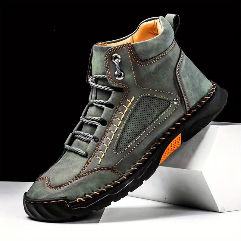 Robuste PU-Lederstiefel im Vintage-Stil für Herren