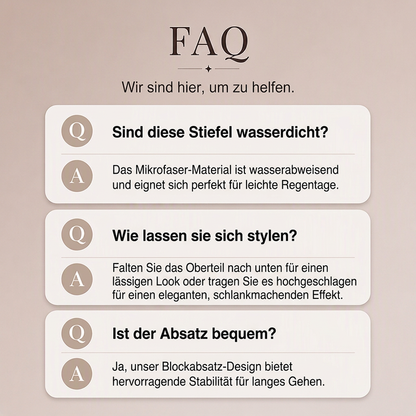 Dehnbare Stiefel für Damen mit hohem Blockabsatz aus Strickmaterial
