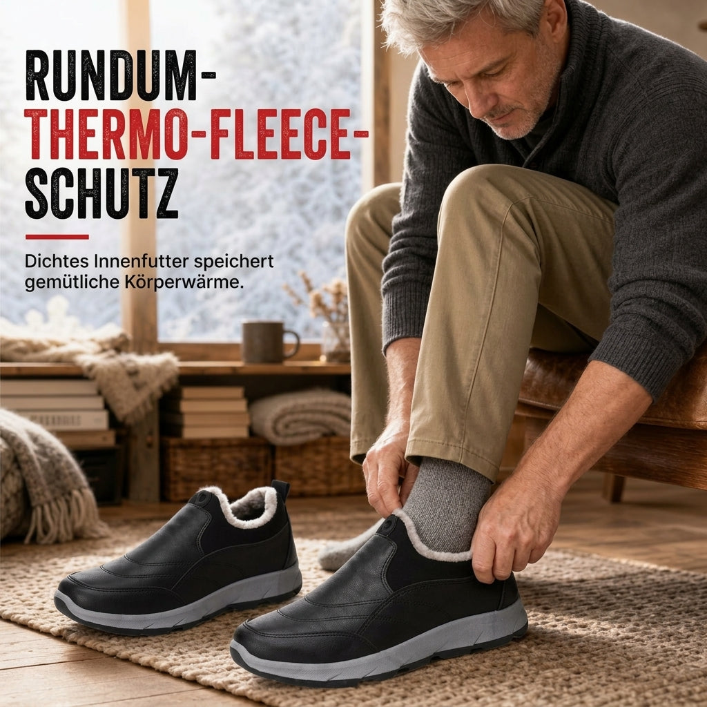 Herren Winter-Schlupfschuhe – wasserdicht, warm gefüttert, rutschfeste weiche Sohle & ideal für Senioren