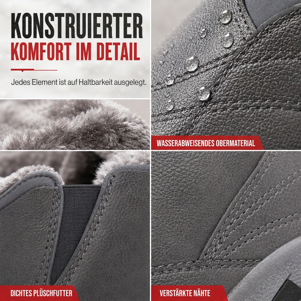 Herren Winter-Schlupfschuhe – wasserdicht, warm gefüttert, rutschfeste weiche Sohle & ideal für Senioren